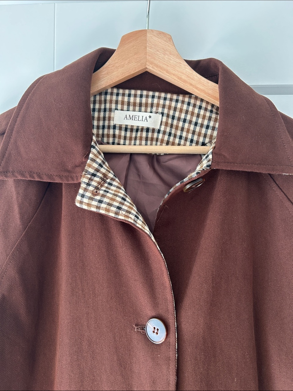 Women's Brown Single-Breasted Trench Coat - Picture 2 of 6